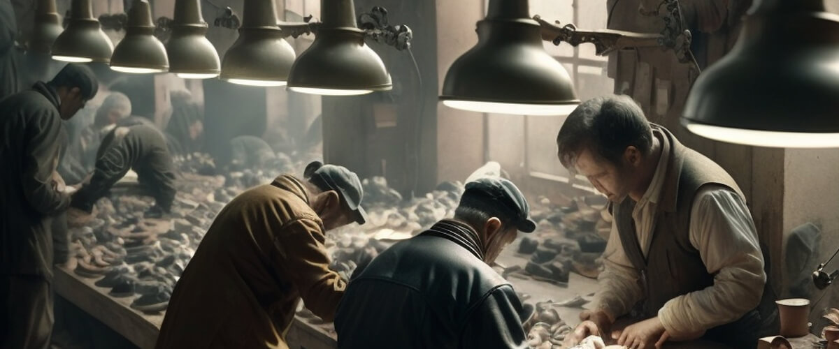 Workers are working in the industry.